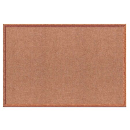 United Visual Products Decor Wood Combo Board, 48"x36", Walnut/Black Porcelain & Pumice UV703DEFAB-WALNUT-BLKPORC-PUMICE